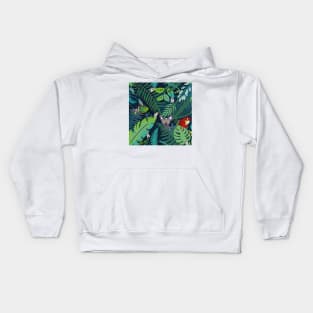 peek-a-boo jungle animals Kids Hoodie